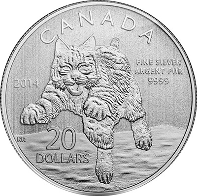 2014 $20 1/4oz Silver Coin Series - BOBCAT